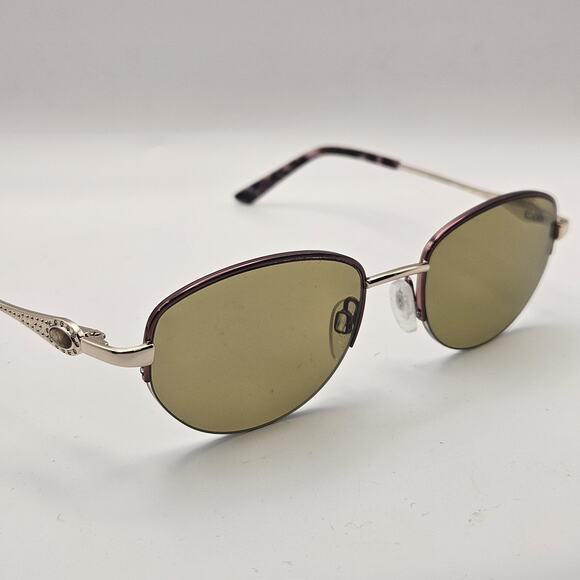 Sophia Loren Gold Purple Metal Oval Half Rim Sunglasses Zyloware M304 1685019135 main image 4